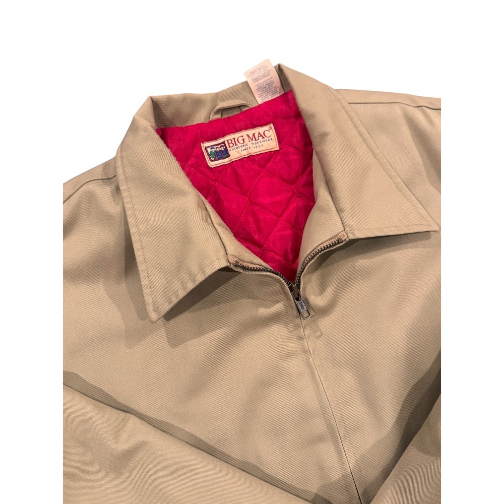 VTG BIG MAC Vintage 70s khaki red lined quilted work jacket Men's Large
